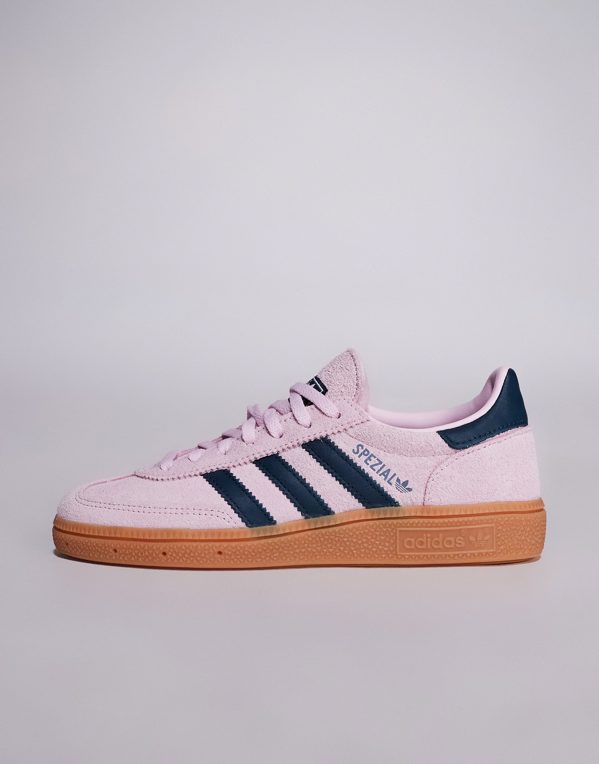 adidas Originals Handball Spezial gum sole trainers in pink and navy